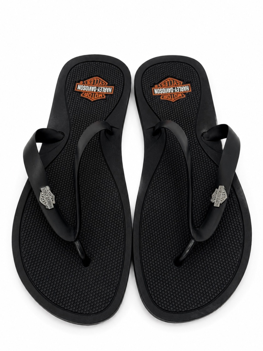 Harley-Davidson Mills Flip Flops Men’s Size 11 Black Rubber Sandals D93559 NWOT